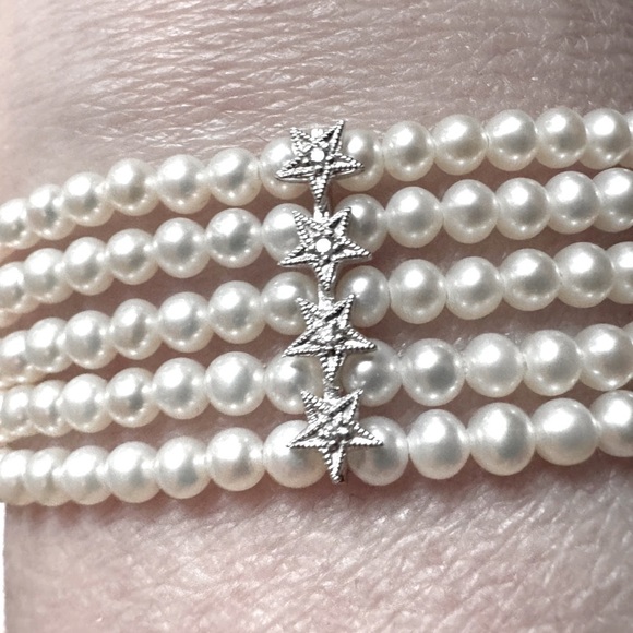 💎 Elegant Exquisite Vintage Mark Lash Pearl, Diamond, 18K White Gold Bracelet💎 - Picture 5 of 16